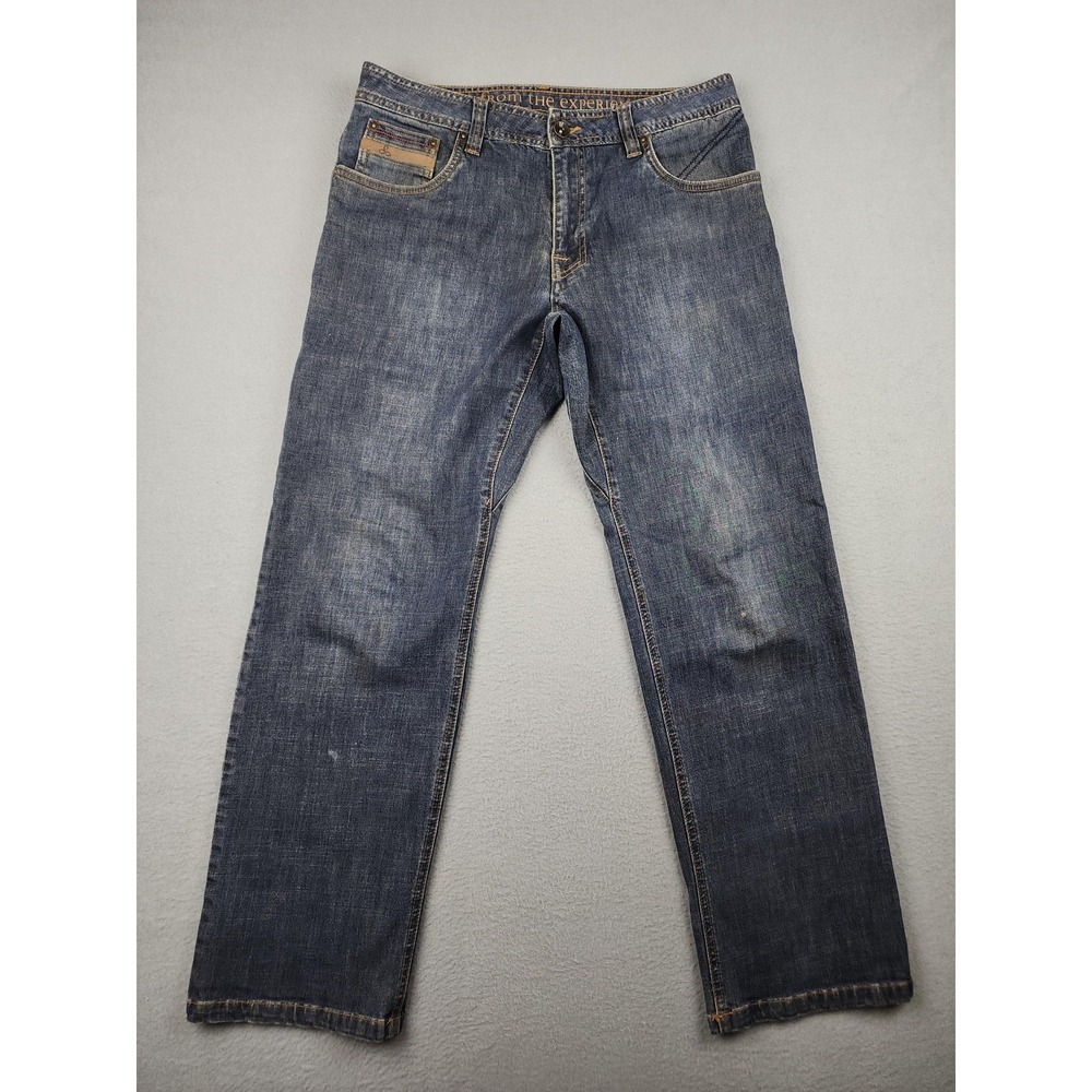 PrAna Breathe Jeans Mens 32x30 Med Wash Blue Straight Stretch Denim Casual